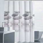 Rideau de douche 200x200cm textile galet gris rideau de douche anti - moisissure et d�perlant - lablanc ...