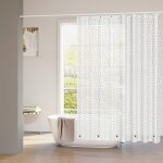 Rideau de douche avec aimant en bas, impermable anti - moisissure avec motif 3d et crochets, 120x180cm ...