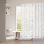 Rideau de douche avec aimant en bas, impermable anti - moisissure avec motif 3d et crochets, 240x200cm ...