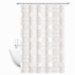 Rideau de douche anti - moisissure imperm�able 240x200cm anneaux fleurs de majolique blanche 69512