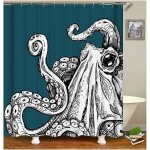 Rideau de douche anti moisissure, rideau de douche tissu rideau baignoire ?monstre de poulpe rideau de ... Rideau de douche anti moisissure, rideau de douche tissu rideau baignoire ?monstre de poulpe rideau de ...