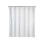 Rideau de douche blanc uni, rideau de douche 240x180 cm, lavable en machine et waterproof, 16 anneaux ...