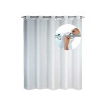 Rideau de douche wenko comfort flex blanc 180 x 200 cm lavable imperm�able en polyester recyclable sans ...