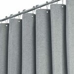 Rideau de douche extra long 180 x 240 cm, grand rideau de douche en tissu textur� en lin avec 12 crochets ...