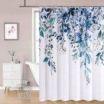 Rideau de douche floral, rideaux de douche, lavable machine, séchage rapide, 150x180cm pour baignoire ... Rideau de douche floral, rideaux de douche, lavable machine, séchage rapide, 150x180cm pour baignoire ...