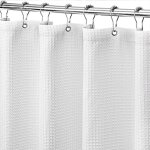 Rideau de douche gaufr� extra long 180 200cm, rideaux de douche en tissu gaufr� robuste rideaux de douche ...