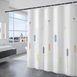 Rideau de douche imperm�able rideau baignoire avec crochets anti moisissure avec crochets blanc - 120x200cm ...