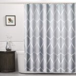 Rideau de douche imperm�able en polyester avec treillis et s�chage rapide, ourlet lest�, rideau de douche ...