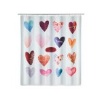 Rideau de douche original love, rideau de douche 180x200 cm, lavable en machine et waterproof, 12 anneaux ...