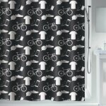 Rideau de douche polyesrer patchwork 180x200cm noir & blanc spirella Rideau de douche polyesrer patchwork 180x200cm noir & blanc spirella