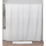 Rideau de douche blanc xxl avec anneaux inclus 240 x 200 cm - tendance