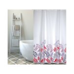 Rideau de douche polyester birds 180x200cm qualit? premium motifs rouge & blanc - anneaux inclus msv ...