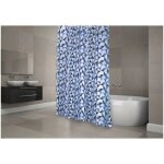 Rideau de douche polyester calula 180x200cm qualit�? premium bleu - anneaux inclus msv