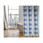 Rideau de douche polyester ceramique 180x200cm qualit�? premium bleu - anneaux inclus msv