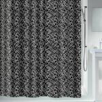 Spirella - rideau de douche polyester lines 180x200cm noir & blanc