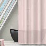 Rideau de douche polyester romana 180x180cm rose clair transparent msv