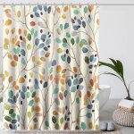 Rideau douche tissu polyester rideau de baignoire anti moisissure imperm�able lavable style a - 120x180cm ...