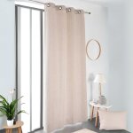 Rideau esprit naturel � galon fronceur beige 135x260 cm