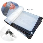 Rideau ext�rieur pour terrasse, b�che pergola transparente en pvc, personnalisable, 2x3. 5m