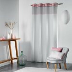 Rideau de fen�tre matik 140 x 260 cm, blanc avec d�cor menthe
