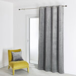 Rideau en velours feutr� uni gris perle 135x260 cm