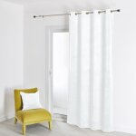 Rideau en velours feutr� uni blanc 135x260 cm