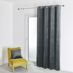 Rideau en velours feutr� uni gris anthracite 135x260 cm