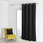 Rideau en velours feutr� uni noir 135x260 cm