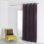 Rideau en velours feutr� uni prune 135x260 cm