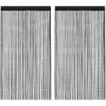 Vidaxl ? rideau en fils 2 pcs 100 x 250 cm noir ? tissu 100 % polyester ? lavable � 30 �c ? facile � ...