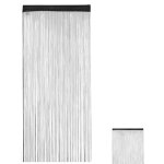 Rideau fils, rideau franges, rideau de porte fen�tre, rideau hauteur 245 cm, 90x245 cm, noir - relaxdays ...