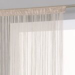 Rideau de fils unis et color�s beige 90x200 cm