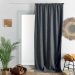 Homemaison - rideau thermique phonique et semi occultant � galons fronceurs konfor gris anthracite 140x260 ...