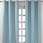 Homescapes - rideaux ?illets à grands carreaux vichy bleu, lot de 2, 117 x 137 cm Homescapes - rideaux ?illets à grands carreaux vichy bleu, lot de 2, 117 x 137 cm