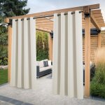 Rideau impermable extrieur, isolation thermique, ( beige clair, 2 pcs / 132 x 274 cm) coupe - vent ...