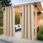 Rideau impermable extrieur, isolation thermique, (jaune beige, 2 pcs / 132 x 244 cm) coupe - vent et ...
