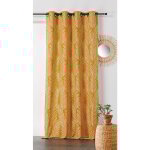 Rideau imprim feuille de palmier jaune 140x240 cm