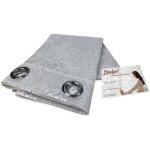 Rideau isabel gris cm. 140x280 emball�s dans de la dentelle jacquard