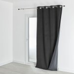 Homemaison - rideau isolant et occultant en velours doublé polaire gris anthracite 135x280 cm Homemaison - rideau isolant et occultant en velours doublé polaire gris anthracite 135x280 cm