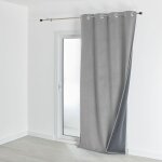Homemaison - rideau isolant et occultant en velours doublé polaire gris perle 135x280 cm Homemaison - rideau isolant et occultant en velours doublé polaire gris perle 135x280 cm