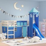 Rideaux pour lit mezzanine avec tour bleu polyester vidaxl 995783 Rideaux pour lit mezzanine avec tour bleu polyester vidaxl 995783