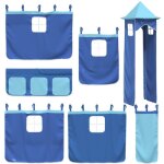Rideaux pour lit mezzanine avec tour bleu polyester vidaxl 995783