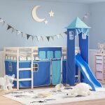 Rideaux pour lit mezzanine avec tour bleu polyester vidaxl 995783