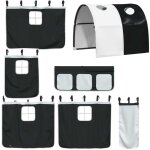 Rideaux pour lit mezzanine avec tunnel blanc et noir polyester vidaxl
