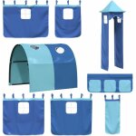Rideaux pour lit mezzanine avec tunnel et tour bleu - vidaxl Rideaux pour lit mezzanine avec tunnel et tour bleu - vidaxl