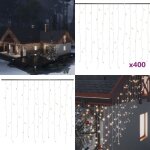 Rideau lumineux  glaons led 10m 400led blanc chaud 8fonctions - guirlande lumineuse noel - rideau lumineux ...