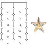 Rideau lumineux led star trading star curtain  avec toiles, 30 led, alimentation secteur, blanc chaud, ...