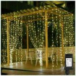 Rideau lumineux  piles ou prise usb 10 x 10 pieds avec tlcommande 300 led dcoration de nol pour ...