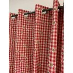 Enjoy home - rideau montagne rouge � carreaux edelweiss - 140x250cm - rouge