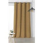 Rideau motif vintage jaune - 135x240cm - jaune